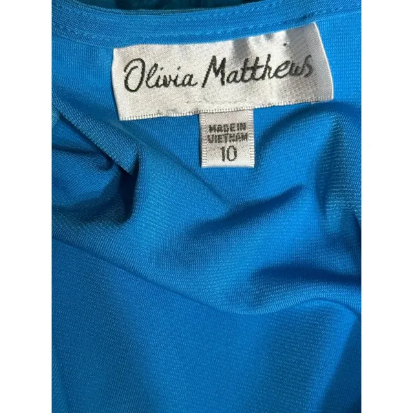Olivia Matthews Womens Size 10 Blue Maxi Dress Rhinestone Homecoming Wedding - Image 3