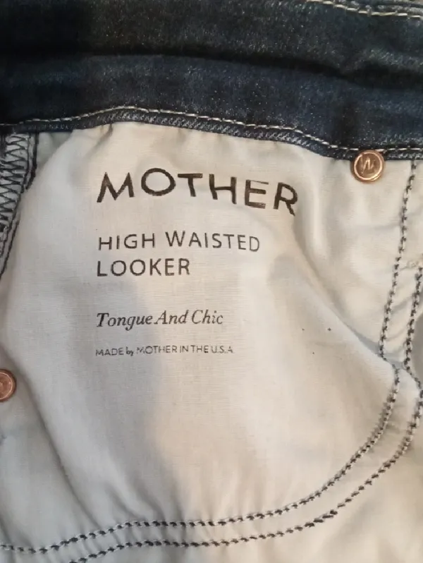 MOTHER High Waisted Looker &stunner Zip Ankle Step Fray Bundle Jeans Womens 25 - Image 8