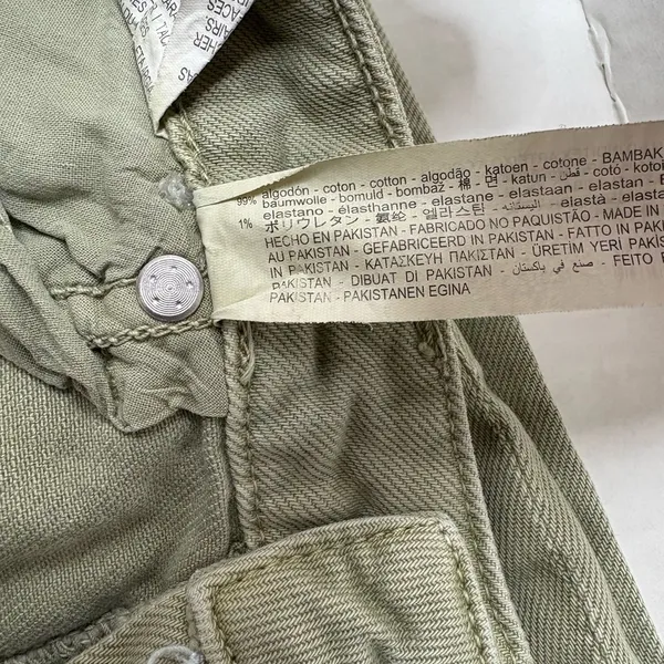 Zara Sage Green High Waisted Tapered Mom Jeans - Image 3