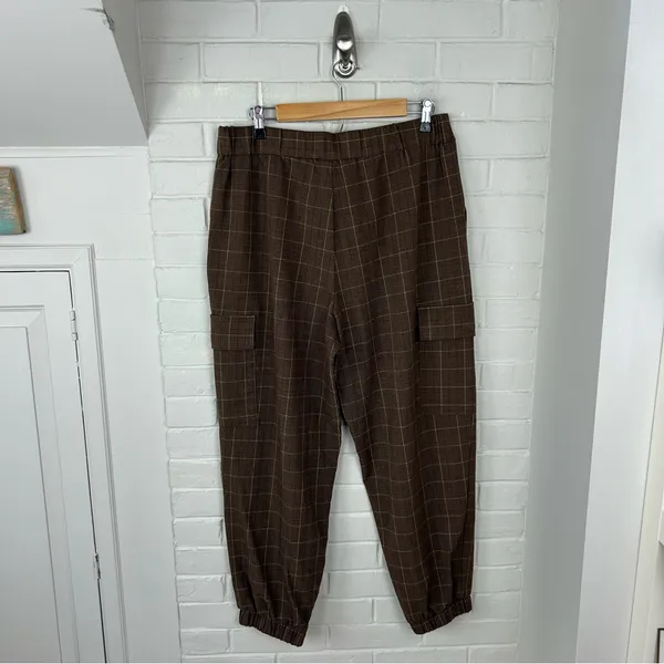 A New Day Plaid Baggy Cargo Tapered Trouser Pants Size 12 - Image 11
