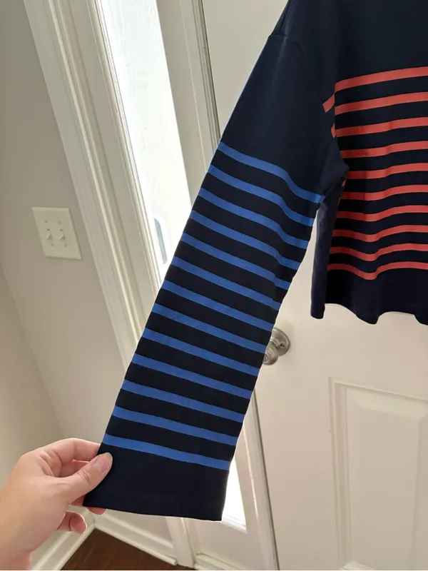Sundry Striped Cropped Sweatshirt Size Small NWT - Image 7