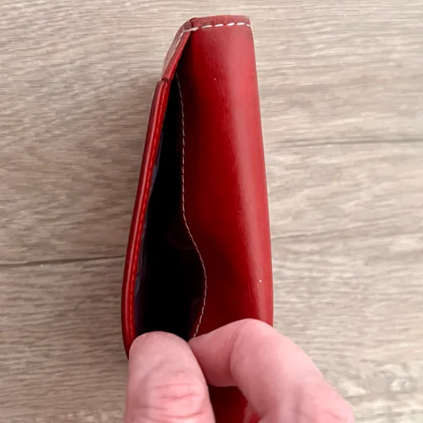 Coach Y2K Vintage Red Leather Compact Bifold Credit Card Holder Wallet - Image 3