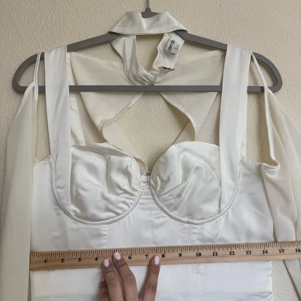 HOUSE OF CB 'Talika' Ivory Corset Midi Dress Size‎ M - Image 9