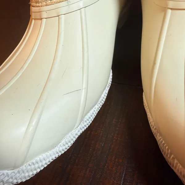 Sperry Saltwater Duck Boots Cream Beige Geometric Textile Womens 8.5 Western Boh - Image 7