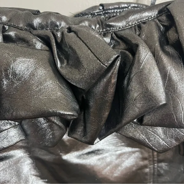 Zara Metallic‎ Silver Ruffle Off Shoulder Mini Dress NWT Size M Party Night Out - Image 3
