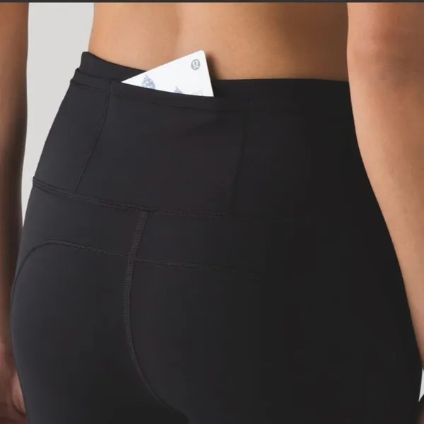 LULULEMON Athletica Fast And Free 7/8 Black Leggings Size 6 - Image 5
