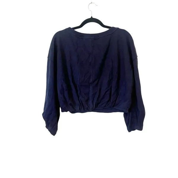 Free People We The Free Navy Blue Cropped Sweater Small‎ - Image 3