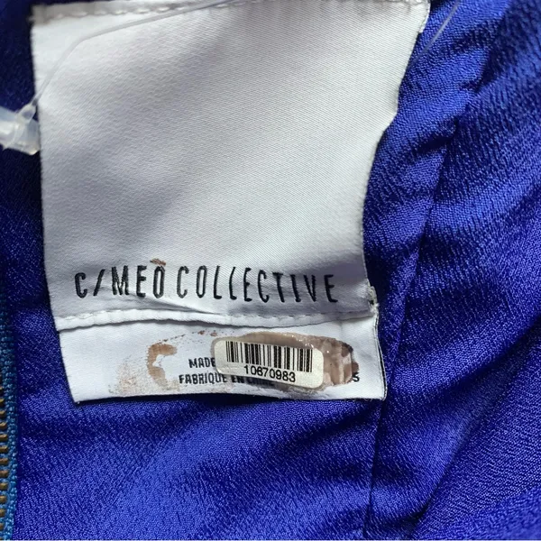 C/MEO Collective Wake Me Strapless Midi Dress Royal Blue Size Small - Image 5