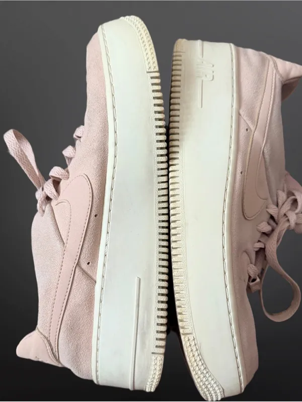 Nike Air Force 1 Sage Low Particle Beige Pink Beige Suede Platform Sneakers Sz 8 - Image 10