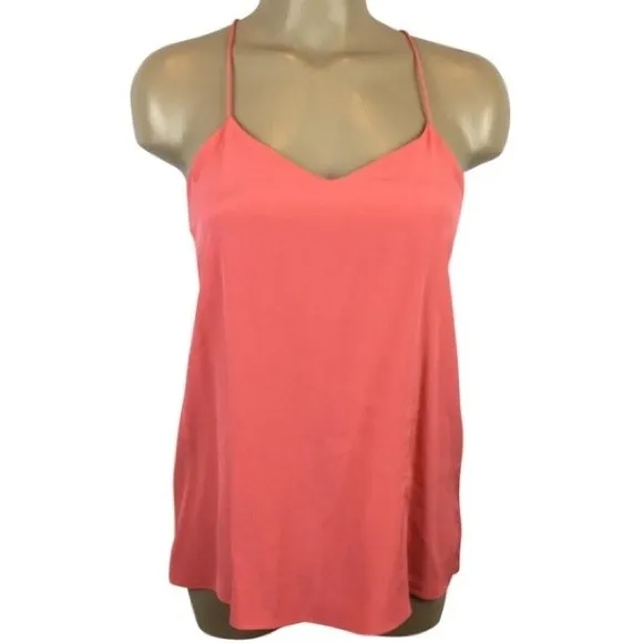TIBI Silk Coral Orang Sleeveless Halter Top 2 - Image 4