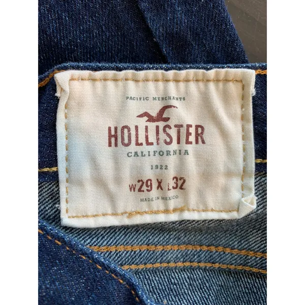 Hollister Womens Straight Leg Jeans Dark Wash Indigo Blue Denim Size‎ 29x32 READ - Image 3