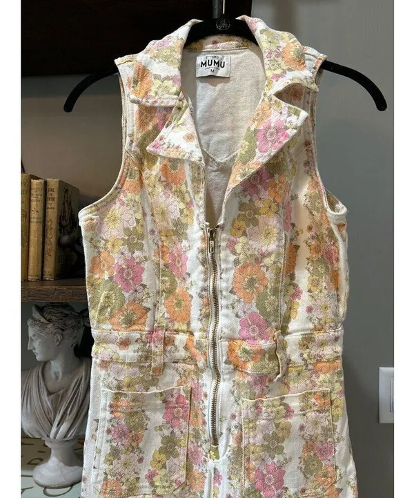 Show Me Your Mumu Jacksonville Cropped Jumpsuit Groovy Blooms Stripe Womens S - Image 7
