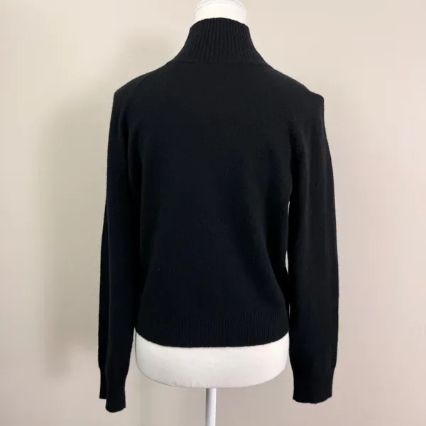 Vince Black Wool Cashmere Blend Mock Neck Raglan Sweater Medium M - Image 3