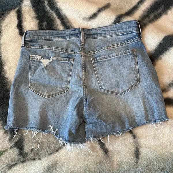 Cotton Old Navy Size 6 Distressed Denim Shorts Frayed Hem High Rise Like New - Image 8