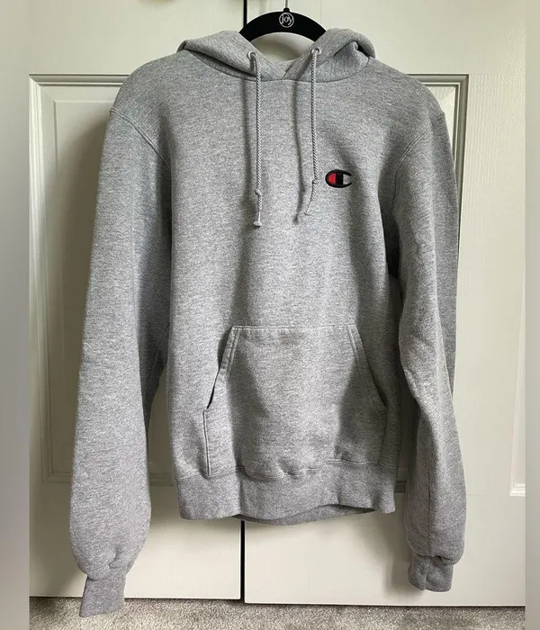 Gray Champion Logo Hoodie - Image 2