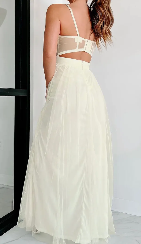 Boutique Ivory Corset Maxi Dress - Image 2
