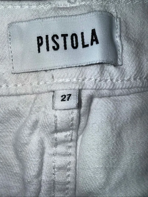 Pistola high rise white distressed button fly bootcut jeans size 27 #751 - Image 6