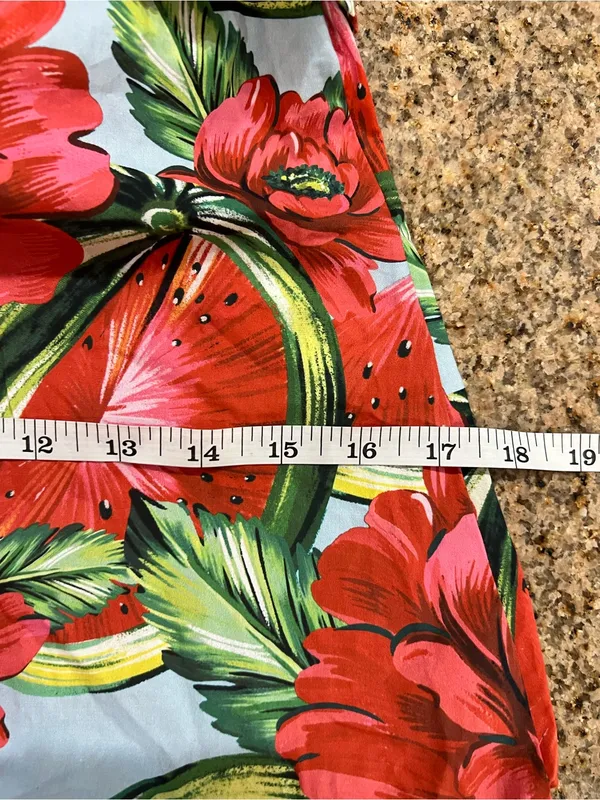 FARM Rio Watermelon Flowers Mini Dress Red Multi Cotton Ruffle Size S - Image 9