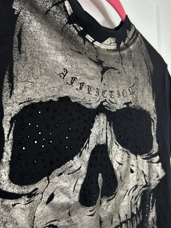 Affliction Small  skull t shirt - Image 4