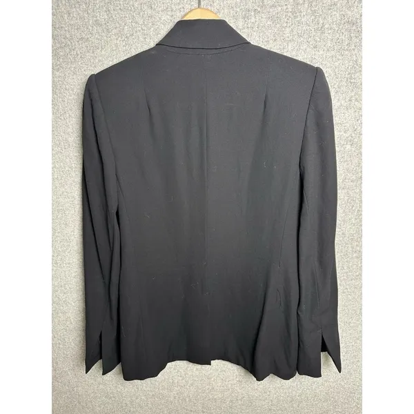 L'AGENCE‎ Womens Blazer Size 6 Black One Button Lined Relaxed Solid Pockets Work - Image 5