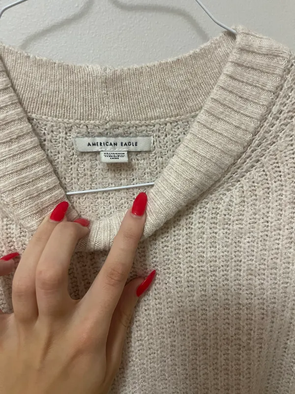 American Eagle Outfitters Cream Knit Sweater - Image 2