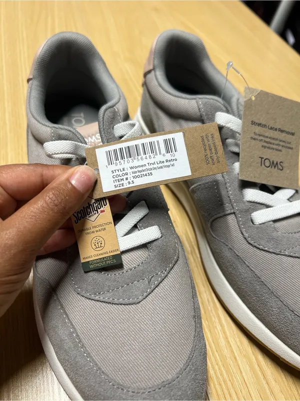 TOMS TRVL LITE Retro Water Repellent Grey Sneakers Women’s 9.5 NWT - Image 5