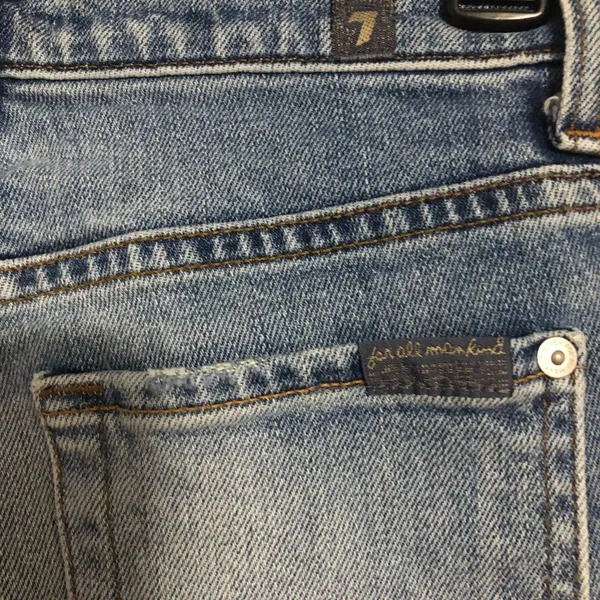 7 For All Mankind Criss Cross Denim Jeans Women's Size 24‎ Trendy - Image 13