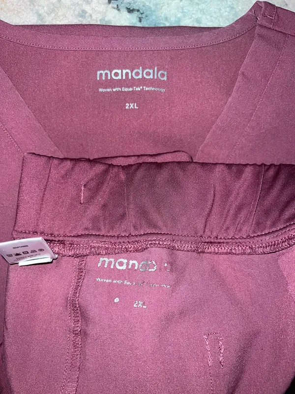 Mandala Scrubs 2XL Petite Women’s Mauve scrub set joggers - Image 6