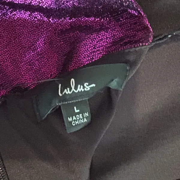 Lulu’s Cut the Line Magenta Shiny Cutout‎ One-Shoulder Mini Dress Size Large - Image 7