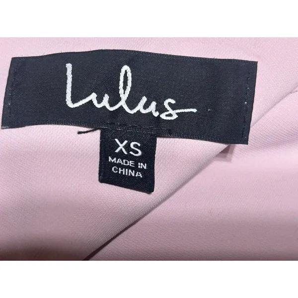 Lulu's Soft Pink Gown Sz XS Faux Wrap Style Maxi Length Dress Gala Wedding Prom - Image 6
