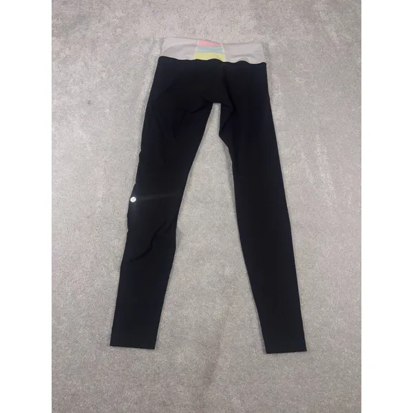Lululemon Quilted Band reversible Full Length leggings black/pastel colors‎ 6 - Image 5