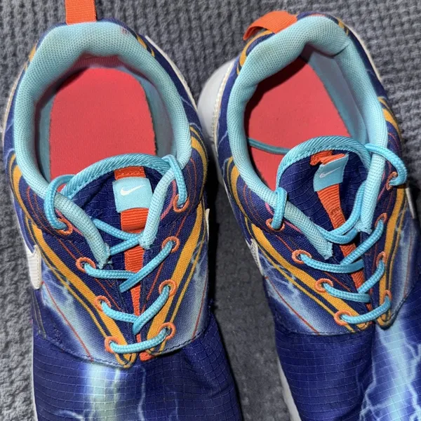 Nike Roshe One‎ Print Lightning Sneakers Youth 6.5Y Women's 8 Blue Multi Color - Image 4