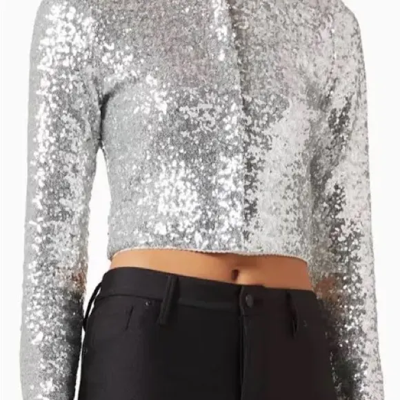 NWT GOOD AMERICAN - Sequin Crop Cardigan - $179 - Size XS - Image 3