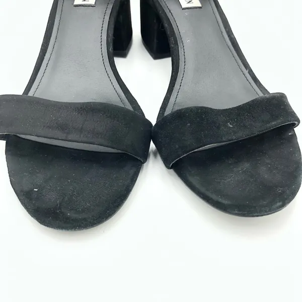 Steve Madden Irenee Black Suede Ankle Strap Block Heel Size 10 - Image 9