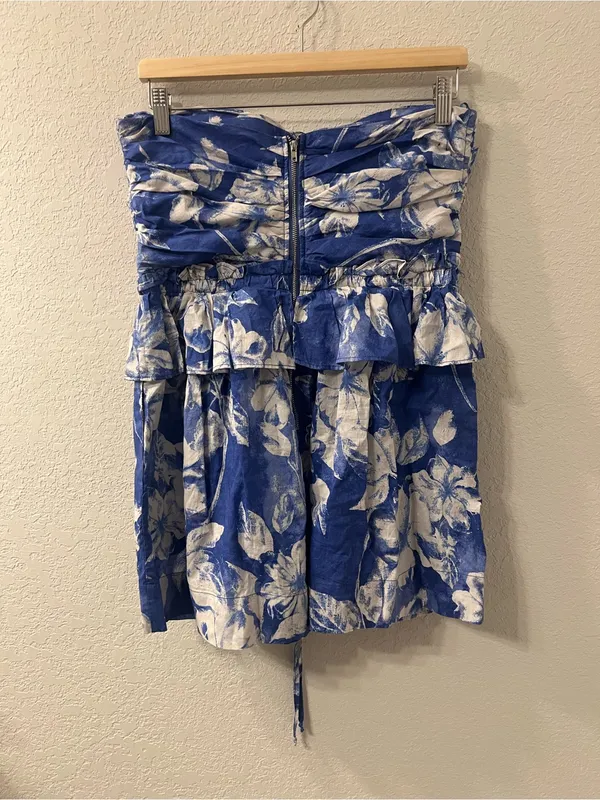 Olivaceous Floral Blue Ruffle‎ Romper L - Image 2