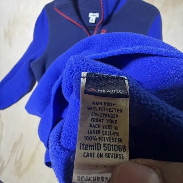 LL Bean Womens Medium Polartec Fleece Pullover Blue Navy Half Zip Chest Pocket - Image 6
