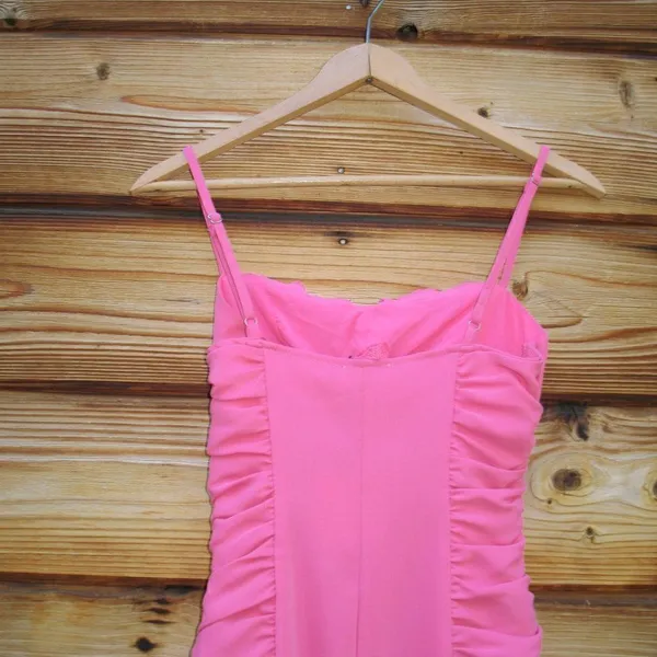 NWT Revolve Superdown Barbie Pink Crystal Ruched Cami Dress - Image 8