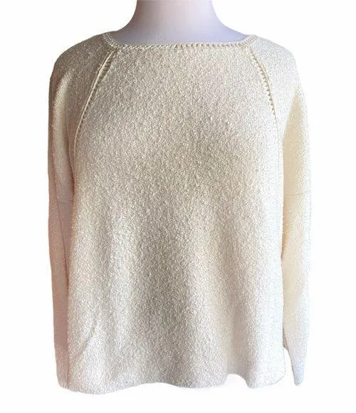 Anthropologie Valeria cream knit relaxed fit textured pullover sweater - Image 2