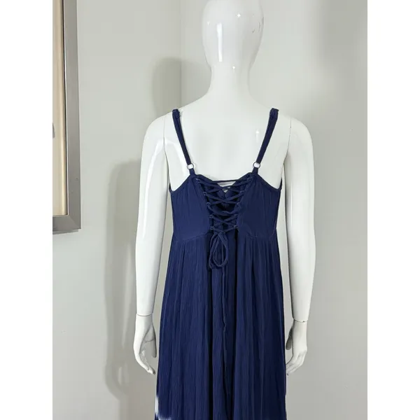 Torrid Navy Tie Dye Lace Up Back Maxi Dress Womens Plus Size 1 1X Boho Sundress - Image 7