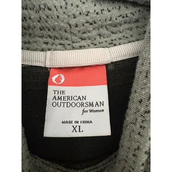 The American Outdoorsman XL Olive Green Cowl Neck Textured Pullover Top Camping - Image 4