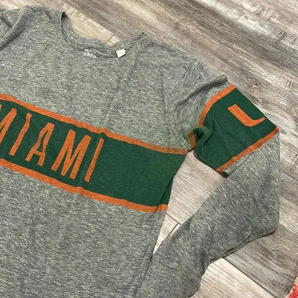Original League College Corner Miami Hurricanes retro long sleeve t-shirt large - Image 4