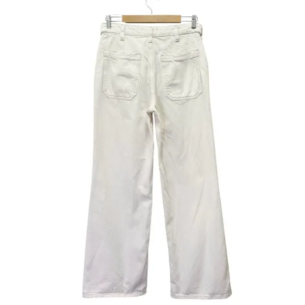 Free People Palmer Cuffed Wide Leg Tab Waist Jeans Size 27 Eggshell White Wash - Image 3