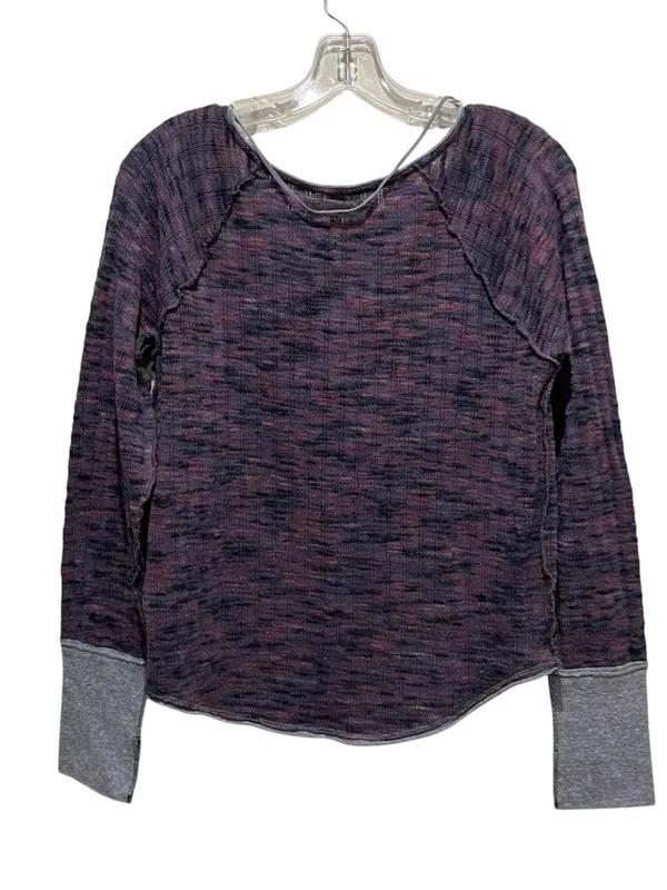 We The Free Spaced Out Long Sleeve Top Purple Blue Contrast Cuff Women Size XL - Image 8
