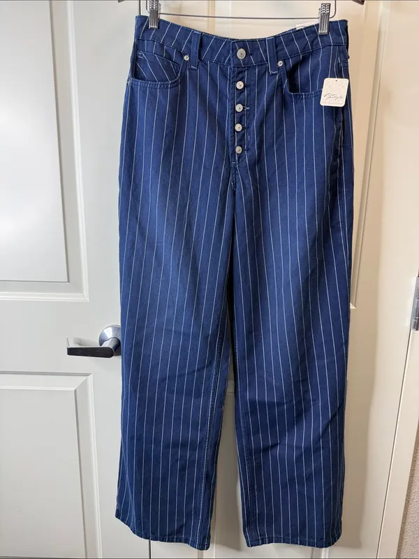 Free People We The Free Nia Striped Boyfriend Jeans 29” Waist NWT - Image 3
