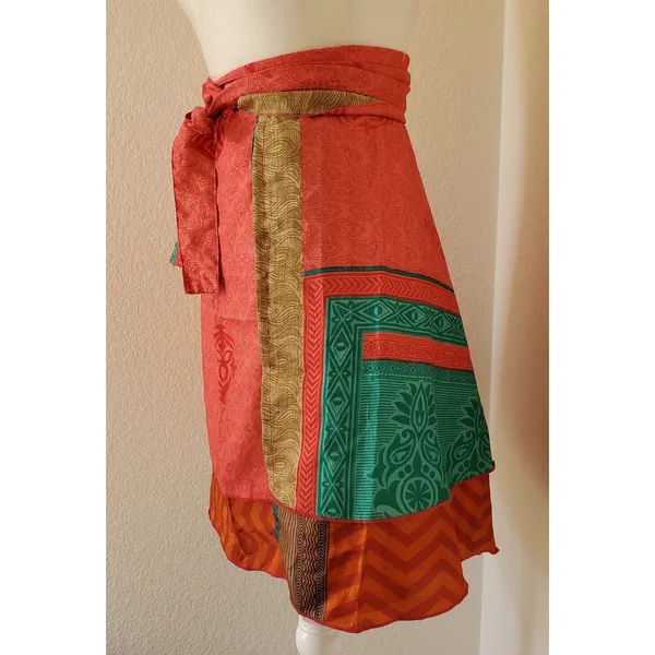 Wevez Clothing Skirt Women One Size Silk Blend Reversible Wrap Boho NWT - Image 8