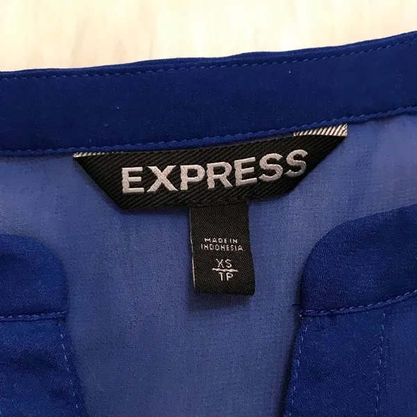 Express sheer blouse royal blue size XS - Image 3