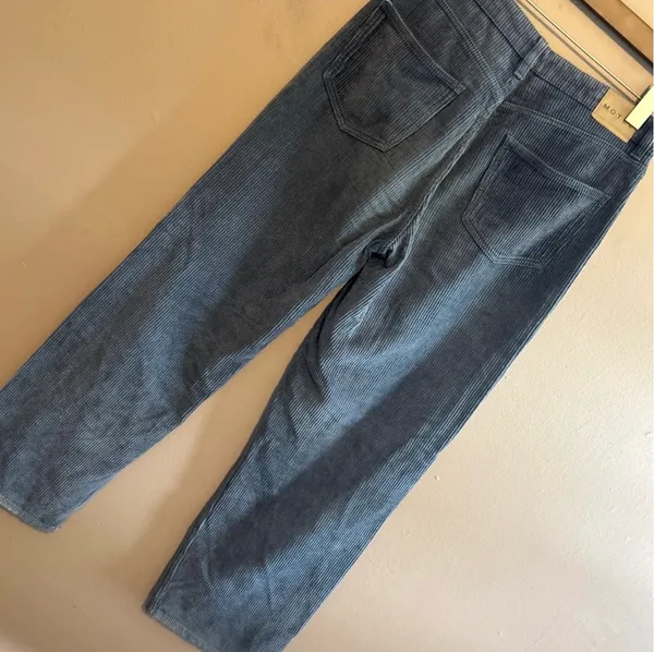 Motel Rocks Corduroy Wide Leg Pants Size Medium Gray - Image 4