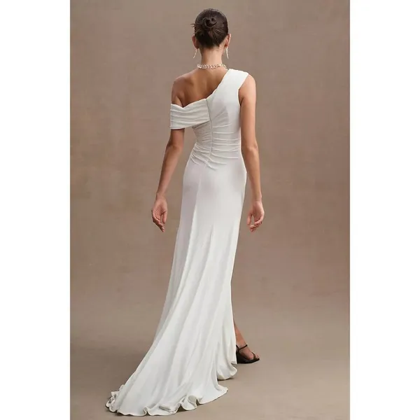 MAC DUGGAL Ruched One-Shoulder Trumpet Gown in White Size US 2 - Image 2
