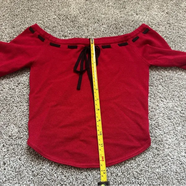 Garage Women's Red Long-Sleeve Tie-Front Top - Image 5