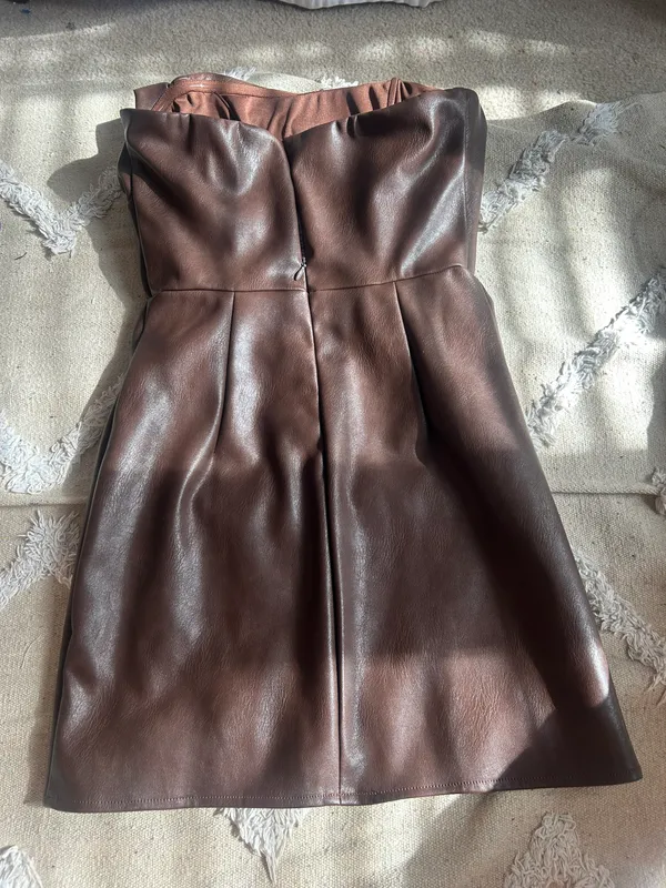 Edikted Strapless Faux Leather Minidress - Image 4